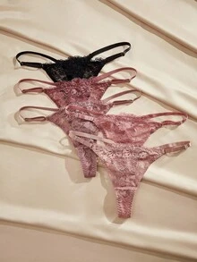 Charlaine 5pack Floral Lace G-String Set, Sexy Lingerie - Multicolor - View 5