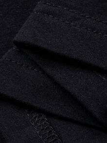 Livesso Women's Loose Casual Business Office Wear Black Turtleneck Short Sleeve T-Shirt, Suitable For Spring And Summer