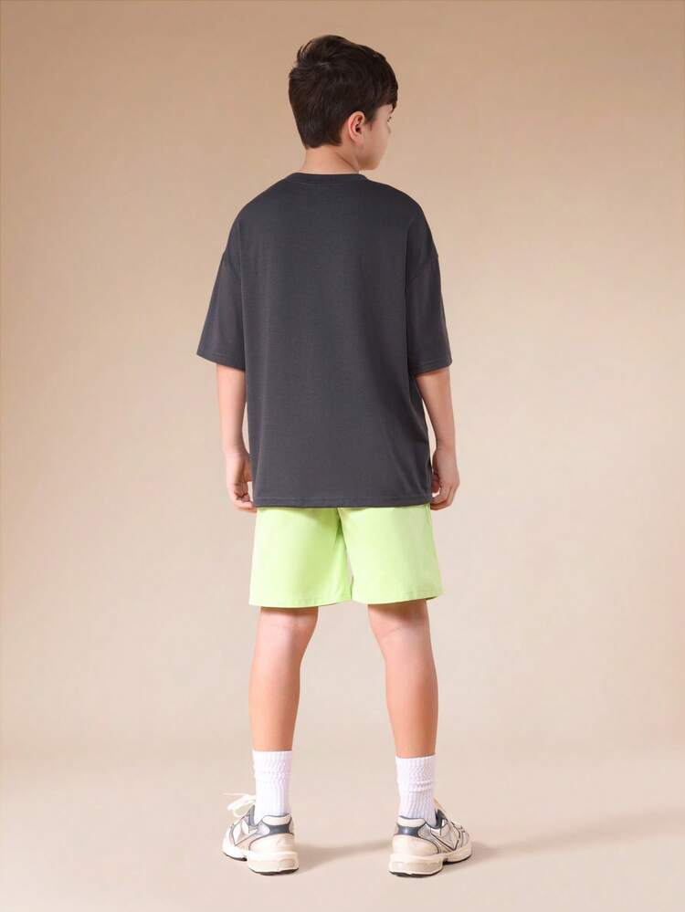 Charcoal T-Shirt And Shorts Set