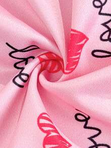 PetitDoll 大码女式粉色爱心情人节系列侧开衩舒适家居平角内裤 - 粉色 - 查看 7