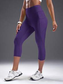 Powerista Women's Solid Color Casual & Sports Leggings - Purple - View 6