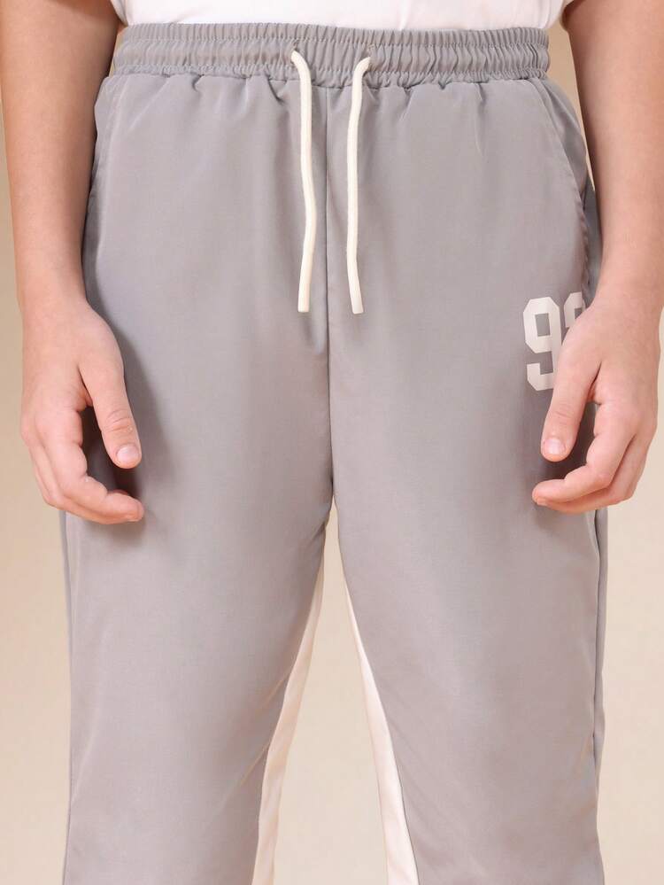 Side Stripe Sweatpants With Number Print