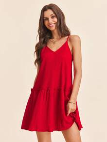 Coeurva 褶邊吊帶連衣裙