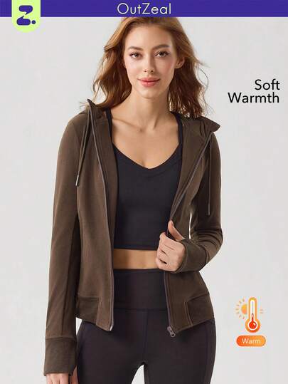 OutZeal 女士户外运动健身保暖长袖修身拉链户外上衣秋冬季