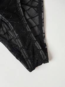 3pcs Men's Fashionable Letter Elastic Band Sheer Mesh Sexy G-String Briefs - Multicolor - View 3