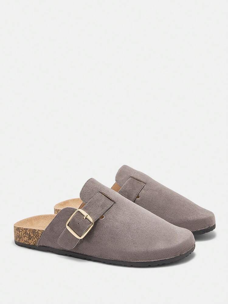CUCCOO CURVES Women's Casual Slip-On Mule Shoes With Buckle Design