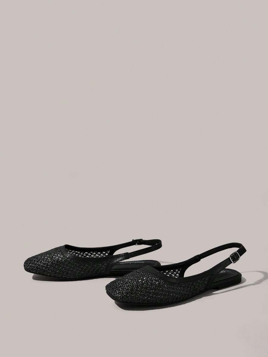 Styleloop 女士搭扣设计休闲平底乐福鞋 - 黑色 - 查看 1