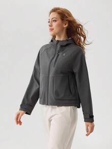 OutZeal 女士冬季户外保暖外套，带内衬，适合徒步露营，防水，带帽拉链和多个口袋 - 灰色 - 查看 8