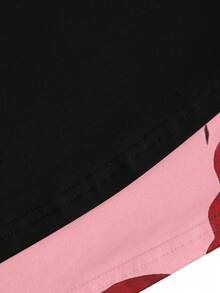 Sweetra 两件套女士优雅派对纯色美人鱼裙和印花裙套装 - 珊瑚粉 - 查看 7