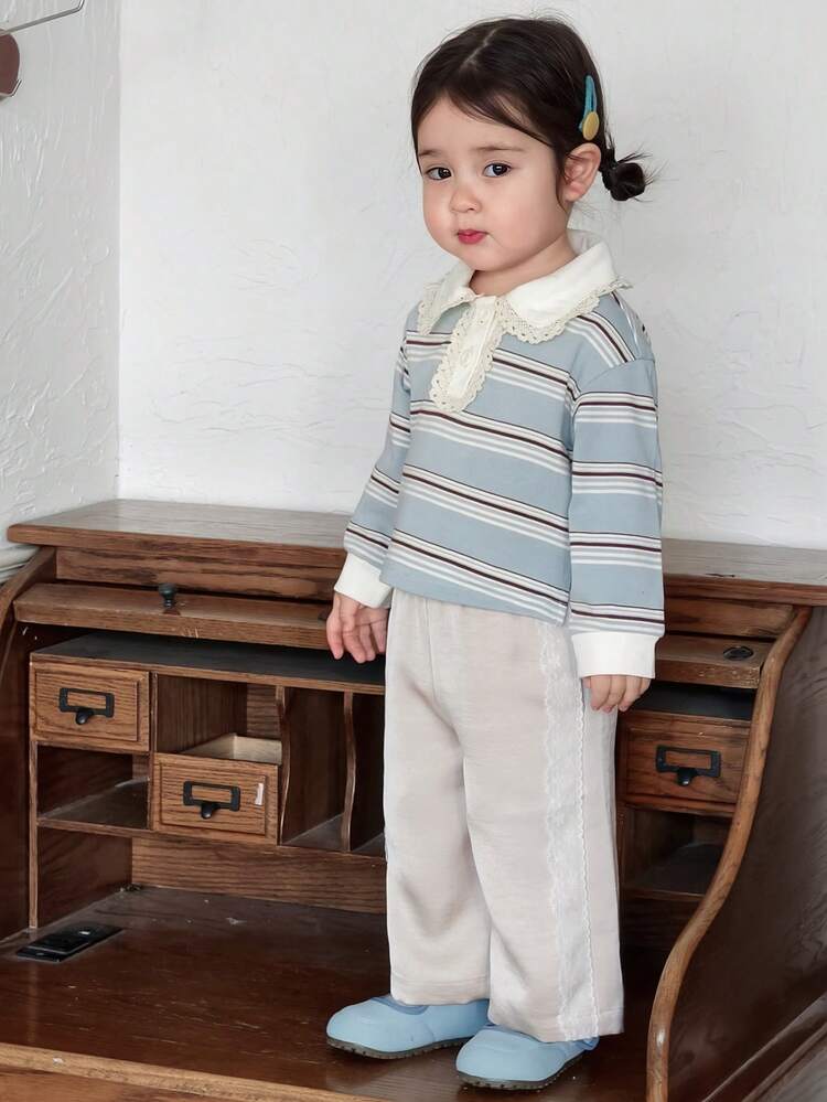 Infant/Toddler Girls' Satin & Lace Patchwork Solid Color Spring/Summer Bottoms