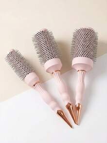 1 chiếc lược chải tóc ion gốm sứ chuyên nghiệp với công nghệ nano, thân bằng nhôm, răng lược bằng nylon, lông heo rừng, tay cầm tiện dụng, vật dụng cần thiết khi đi du lịch, phụ kiện tóc dành cho nữ, lược chải tóc, lược gỡ rối. - Hồng - Xem 4