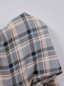 Doze Lane Plaid Collar Cardigan Short Sleeve Pajama Set For Women - Multicolor - View 7
