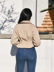 Yess Loren 插肩袖扣带风衣，秋季服装女式夹克