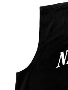 Velminro 男士休闲纽约印花背心，夏季 - 黑色 - 查看 7