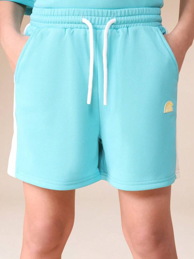 Cut And Sew T-Shirt With Shorts Set