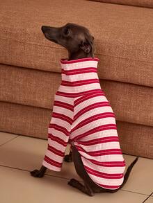 PETSIN Pawparrel Striped Long Sleeve Warm And Comfortable Sweatshirt, Autumn/Spring - Multicolor - View 3