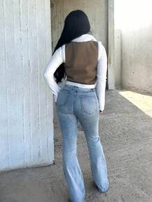 Vassilux 女士棕色翻领宽松羊毛夹克 - 棕色 - 查看 2