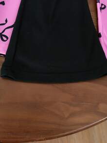 Genkimix Kids 3件套少女休闲百搭新款蝴蝶结印花喇叭裤套装，适合亲子装，适合夏季，适合各种场合。蝴蝶结裤装 - 彩色 - 查看 5