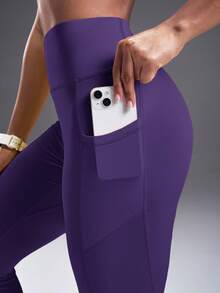 Powerista Women's Solid Color Casual & Sports Leggings - Purple - View 7