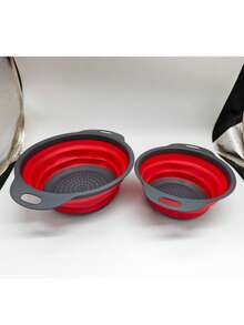 1个/2个装可折叠滤水篮，大号/小号，方便的家用厨房和餐厅蔬果清洗工具，快速沥水 - 彩色 - 查看 8