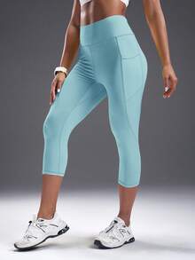 Powerista Quần legging nữ màu trơn, kiểu dáng thường ngày và thể thao. - Màu xanh chanh - Xem 6