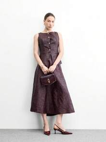 CUCCOO BIZCHIC 女士时尚优雅酒红色露跟高跟鞋 - 酒紅色 - 查看 4