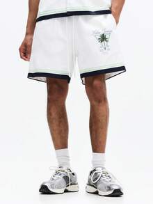 SUMWON Palm Spring Tropical Printed Short Sleeve Button Down Shirt With Matching Shorts Co-Ord Set Vacation - White - View 4