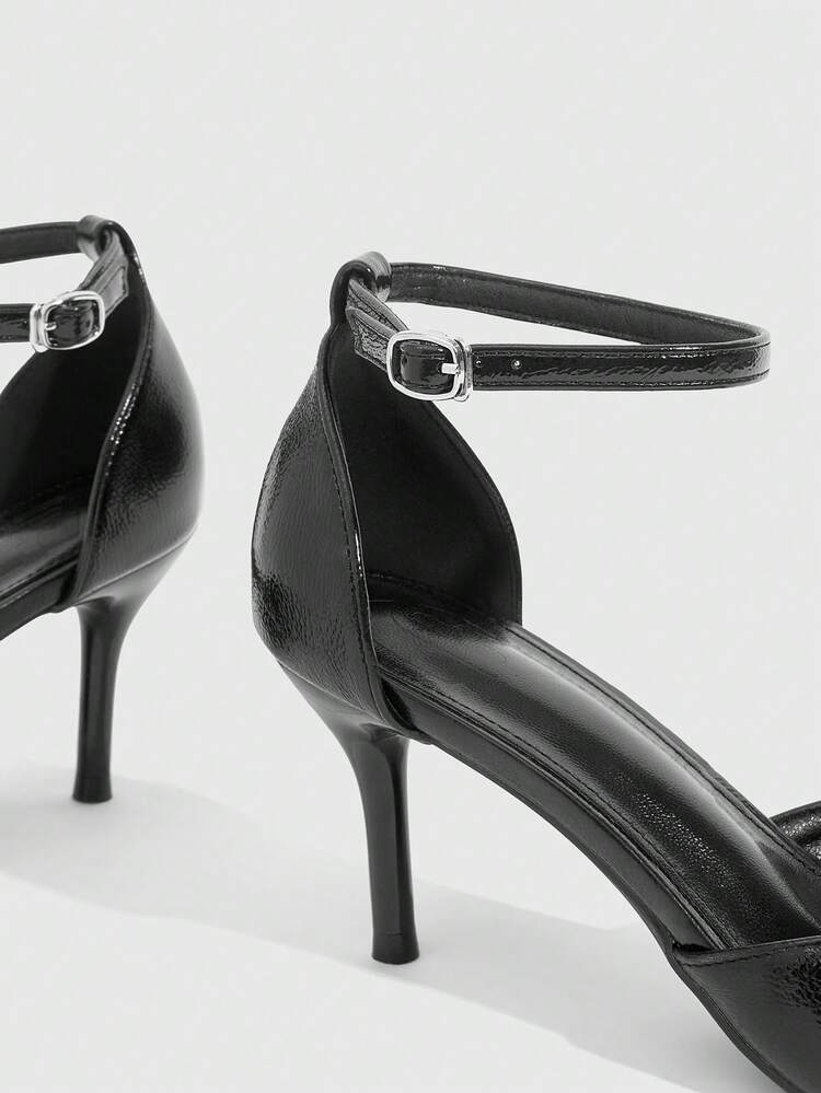 CUCCOO SZL Women's Pointed Toe Buckle Design Fashionable Minimalist Hollow High Heel Sandals Prom Heels