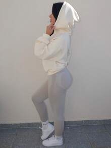 Vassilux 超大连帽衫 宽松版型 落肩运动衫 返校 秋冬 舒适秋季 圣诞节 可爱休闲 日常 Y2K 街头服饰 胶囊衣橱 黄色圣诞节 - 淡黃色 - 查看 4