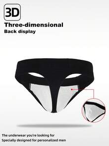 Manfinity Swimmode Men's Drawstring Waist Sexy Fashion Thong Swimwear - Black - View 2