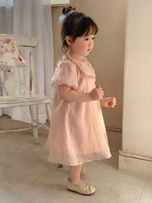 DAZY Toddler Girls' Floral Print Round Neck Party Birthday Dress