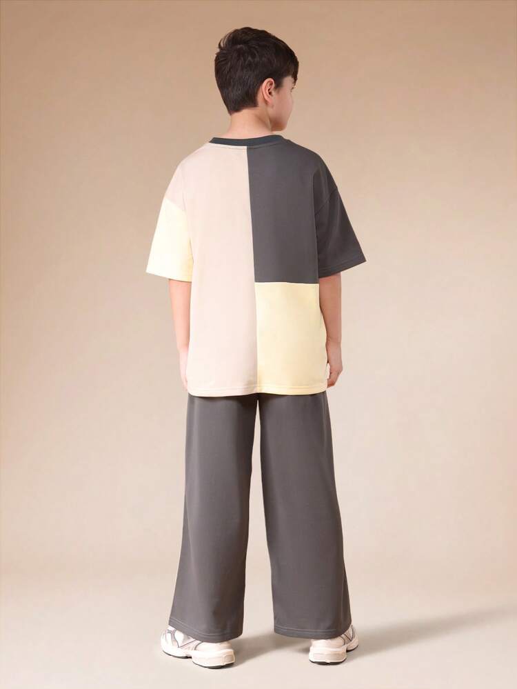 Color Block T-Shirt And Jogger Set