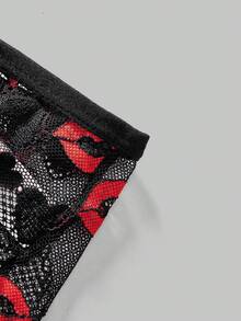 Men's Heart & Lip Print Sheer Sexy Briefs Underwear - Multicolor - View 5