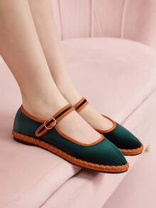 CUCCOO DOLLMOD Giày bệt nữ kiểu dáng thường ngày, đa năng, phù hợp đi làm hàng ngày. - Màu xanh lá cây đậm - Xem 4