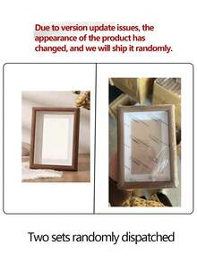 1pc Table Photo Frame, Use A Photo Frame To Beautify Your Memories, Give Gifts To Friends, Wedding Anniversary, Suitable For Desktop,Valentine's Day, Couple Photo Frame - Coffee Brown - View 3