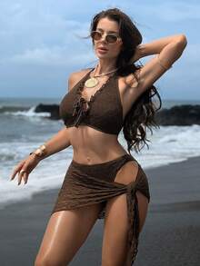 Swim SXY Bộ đồ bơi nữ mới năm 2026 về, phù hợp cho đi học, nghỉ lễ, hẹn hò, trà chiều, phong cách miền Tây, du thuyền, bãi biển, đảo, du lịch đường bộ, mọi mùa, lễ hội âm nhạc, kỳ nghỉ Boho, kỳ nghỉ Bohemian, mùa thu thư giãn, phong cách Boho miền Tây, áo bơi thanh lịch cho nữ. Bộ đồ bơi nữ ren gợi cảm 4 món cho kỳ nghỉ biển năm 2026 về, phù hợp cho đi học, nghỉ lễ, hẹn hò, trà chiều, phong cách miền Tây, du thuyền, bãi biển, đảo, du lịch đường bộ, mọi mùa, lễ hội âm nhạc, kỳ nghỉ Boho, kỳ nghỉ Bohemian, mùa thu thư giãn. - Nhiều màu - Xem 3