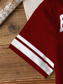 HARRY POTTER X SHEIN Tween Boy Casual Letter & School Logo Print Short Sleeve T-Shirt, Summer - White - View 5