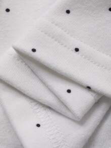 Livesso 女士波点蕾丝镂空方领短袖休闲街头度假白色打底T恤，春夏款 - 白色 - 查看 7