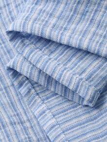 DAZY Women's Casual Striped Tie-Up Shirt, Spring/Summer - Blue - View 7