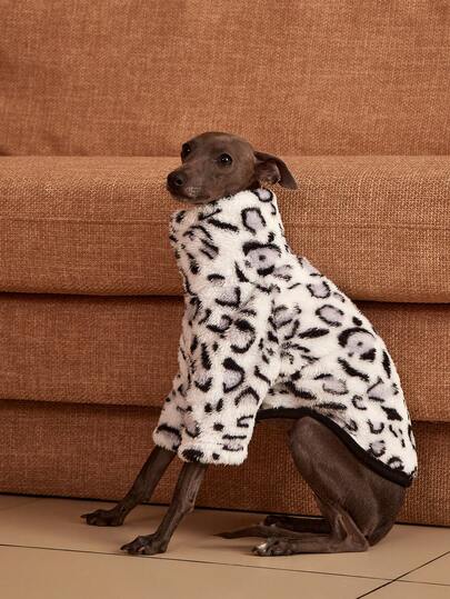 PETSIN Pawparrel 1pc Pet Autumn/Winter Double Sided Plush Elastic Comfortable Warm Fabric High Neck Dog Sweatshirt