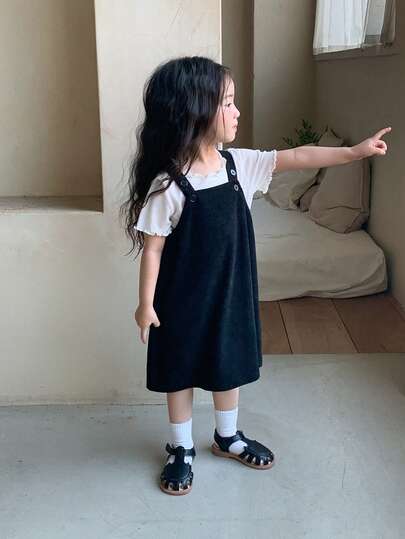 DAZY 女童纯色休闲韩版连衣裙