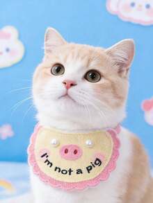 PETSIN 1 Piece Pet Cute Cartoon Bib, Pet Dog And Cat Three-Dimensional Knitted Cute Cartoon Embroidered Bib, Adjustable Neck Circumference, Pet Accessories, Pet - Multicolor - View 19