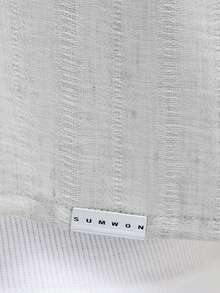 SUMWON 短袖纽扣衬衫，带胸袋，休闲办公夏季轻薄翻领上衣，商务休闲周末宽松版型 - 淺灰色 - 查看 6