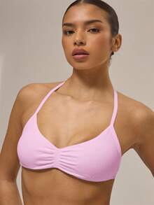 Musera Sport Sport Ruched Halterneck Sports Bra Mixed Colour 3 Multipack Set Casual Active Workout Gym Yoga Pilates Fitness Daily - Pink - View 4