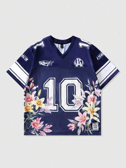 Street Life Camiseta de manga corta de jersey deportivo para hombre, con parches de tela de malla, para verano