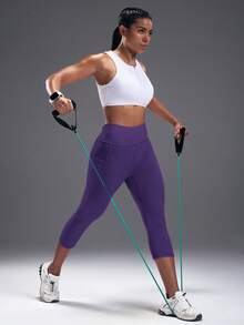 Powerista Women's Solid Color Casual & Sports Leggings - Purple - View 8