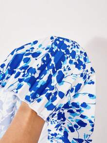 SHEIN Bộ 2 món cho bé gái tuổi teen, gồm váy xếp ly in hoa và áo khoác cardigan tay phồng, thích hợp cho ngày Valentine, kiểu dáng thanh lịch, mùa xuân/hè. - Nhiều màu - Xem 4