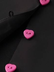 LUVLETTE 女士性感丝滑缎面奢华蕾丝边黑色V领吊带背心和短裤轻盈家居服睡衣套装情人节礼物 - 黑色 - 查看 9