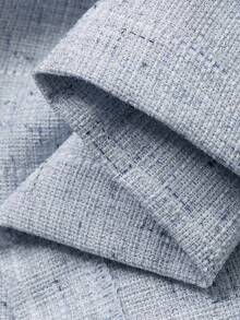 DAZY 女士优雅图案口袋衬衫和直筒裙两件套，春夏款 - 藍色 - 查看 7