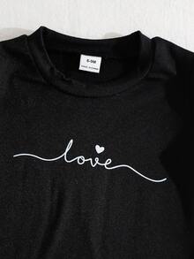 SHEIN 6pcs/Set Baby Girls Newborn Toddler 0-3 Years Spring Summer New Cute Bunny Solid & Striped T-Shirt Shorts Outfit Set - Black - View 3